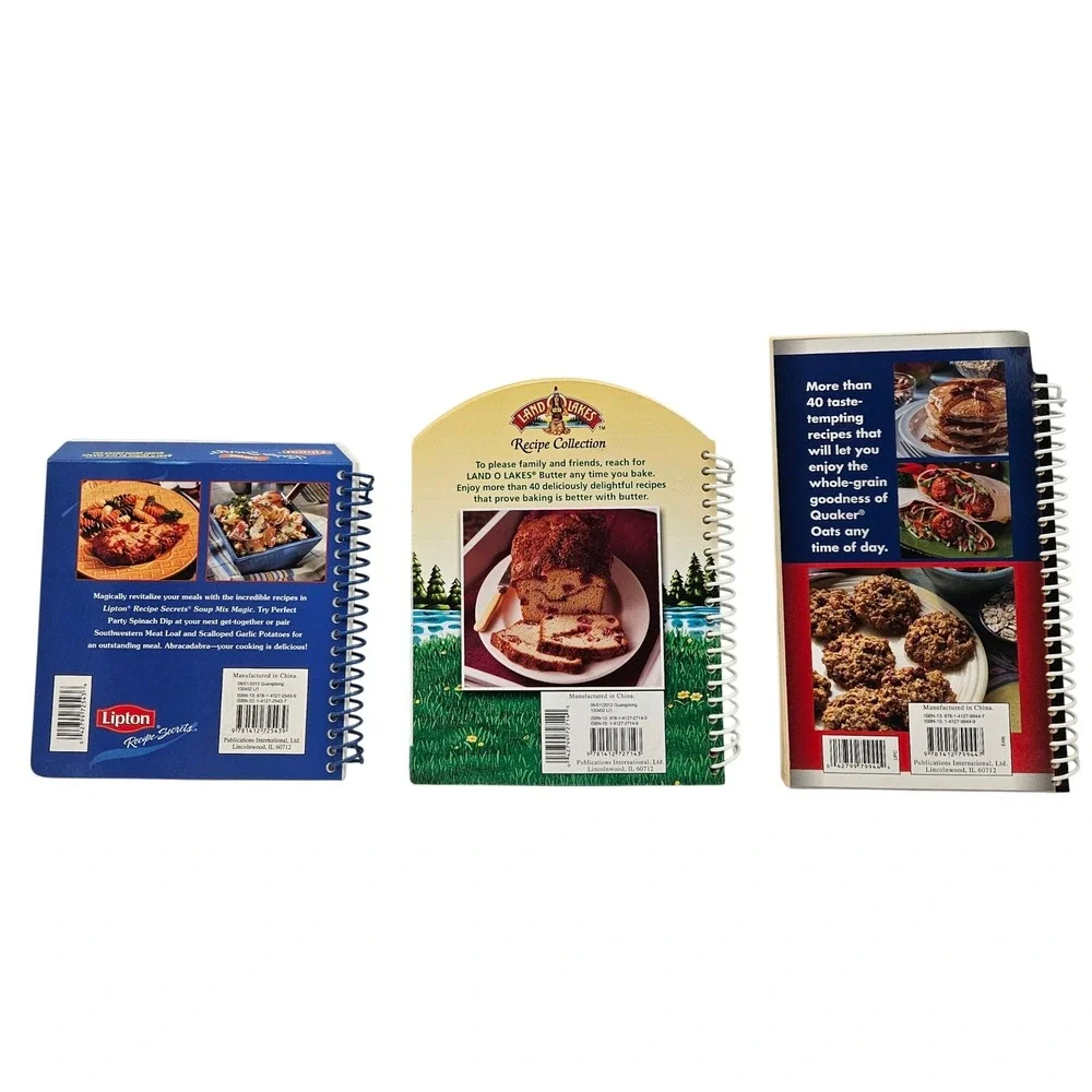 6 Diecut Spiral Cookbooks Campbell Hershey Crock-Pot Quaker Lipton Land of Lakes